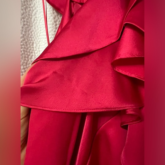 NWT Milly Lexi Satin Ruffle Dress - Sz. 4 - Picture 9 of 9